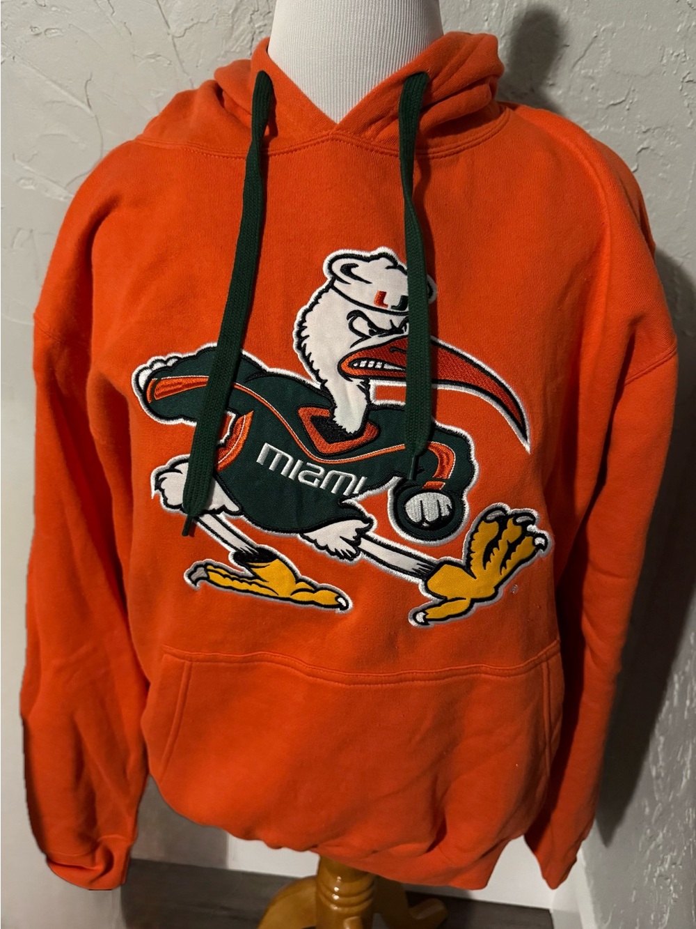 NWT, Unisex Miami Hurricanes Orange Pullover Hoodie with  Logo